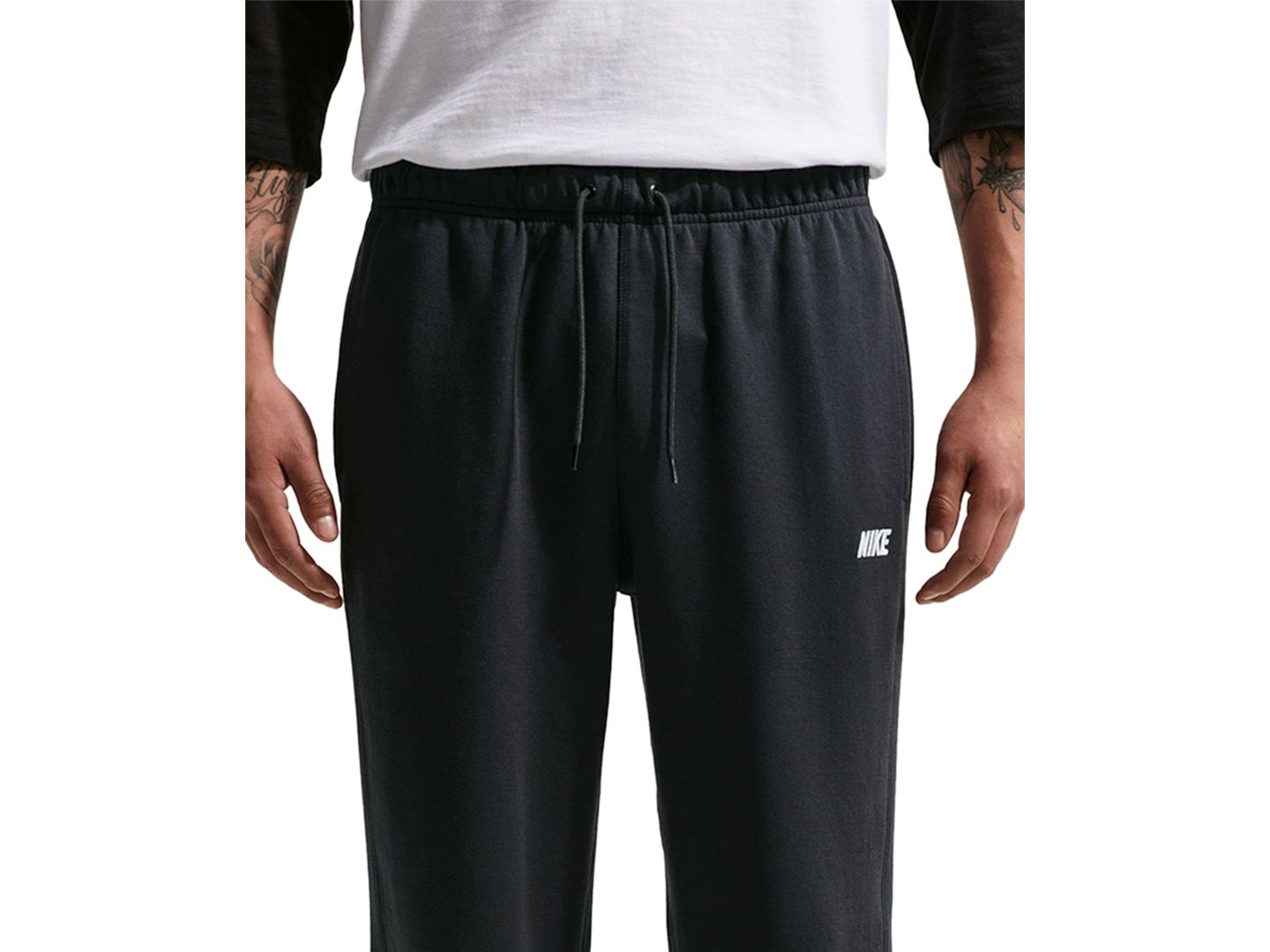 Мужские брюки Nike Sportswear Club Varsity Open-Hem, цвет: Чёрный / Белый — фото 3