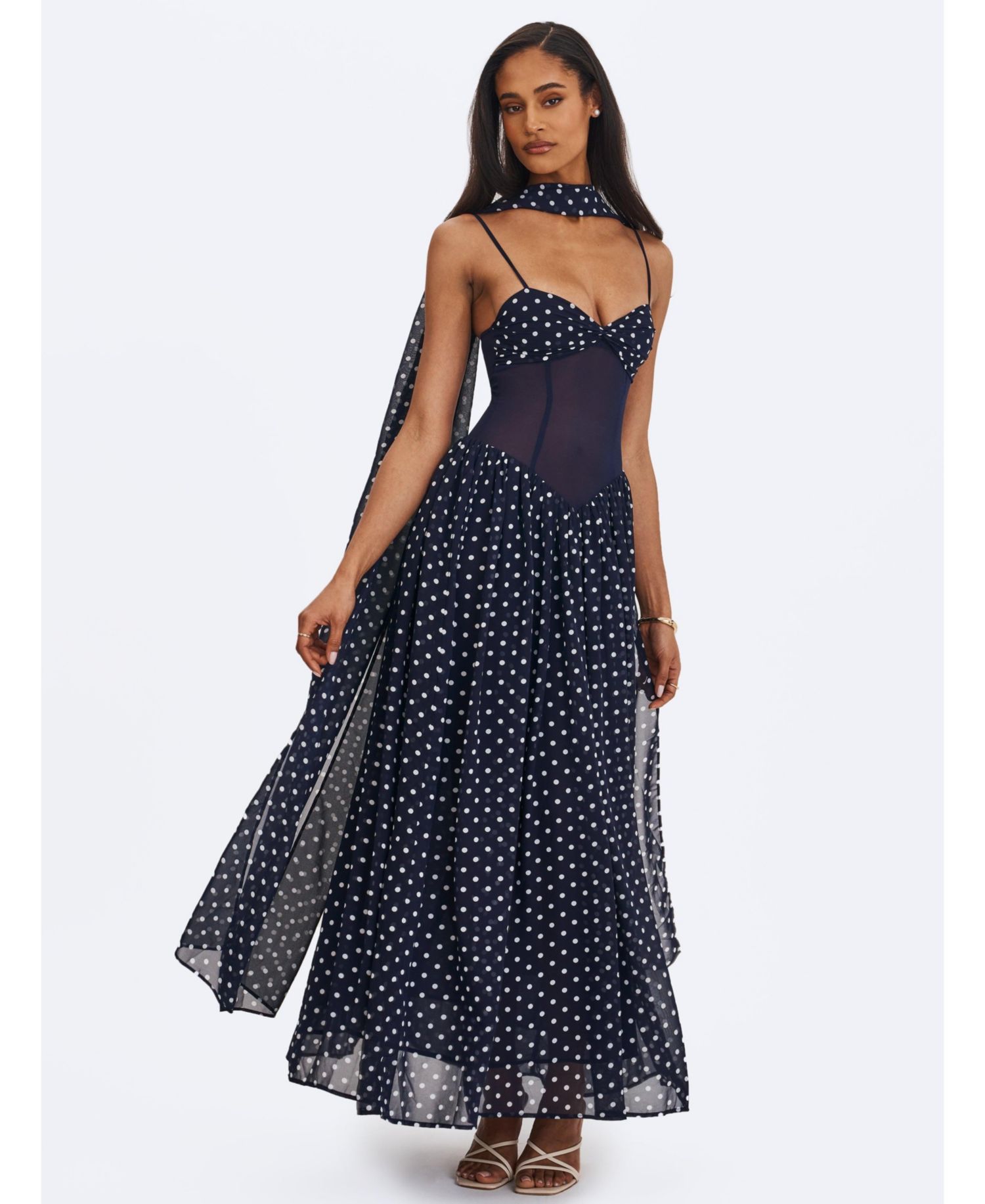 Women's Juliette Polka Dot Chiffon Maxi Dress