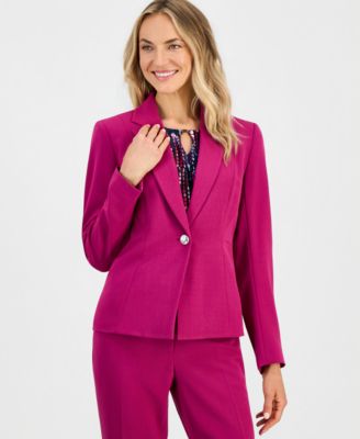 Women's Notch-Lapel Single-Breasted Jacket, Regular & Petite