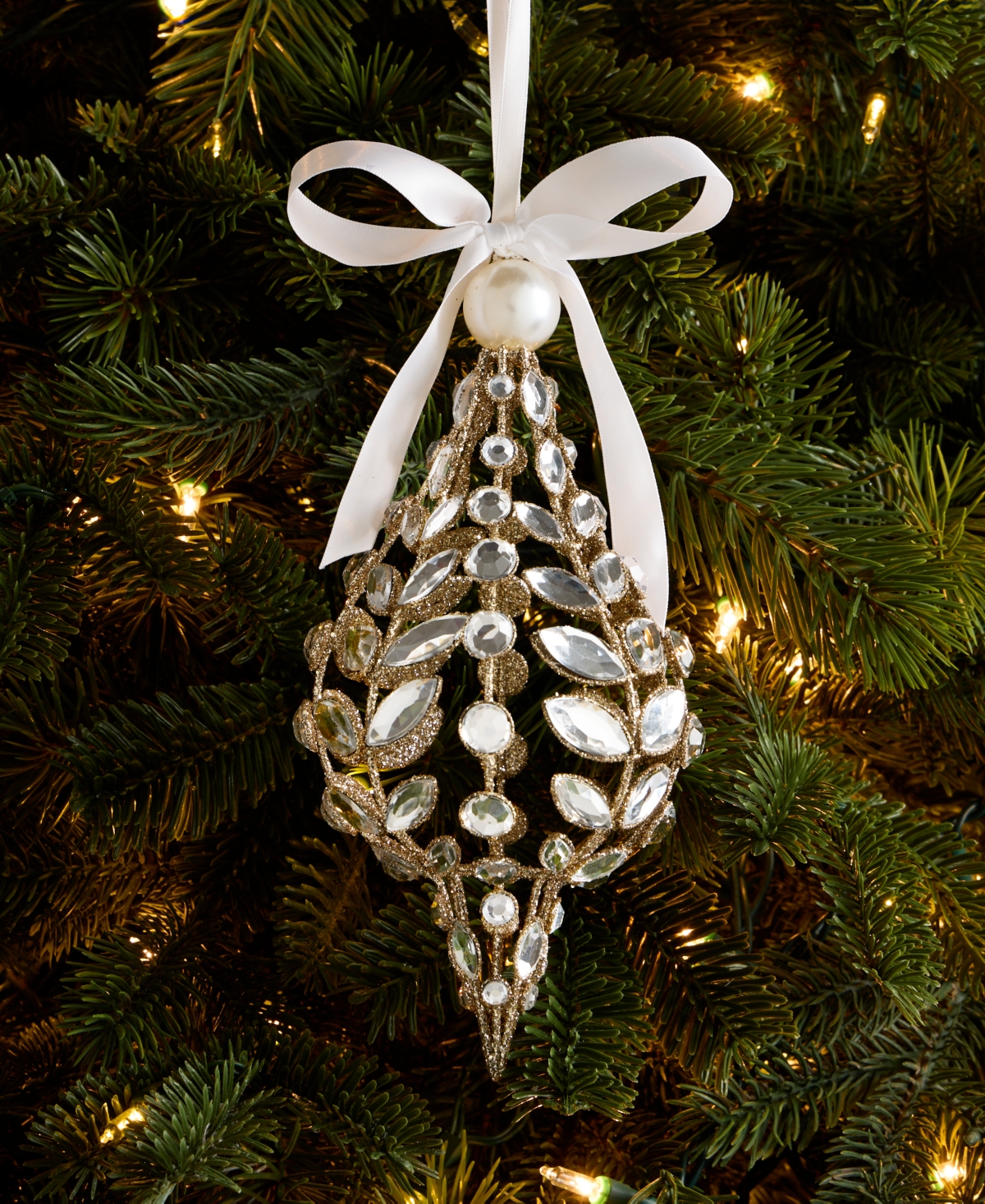 Holiday Lane Jeweled Classics With Gems Drop Ornament, Macy's Exclusive
