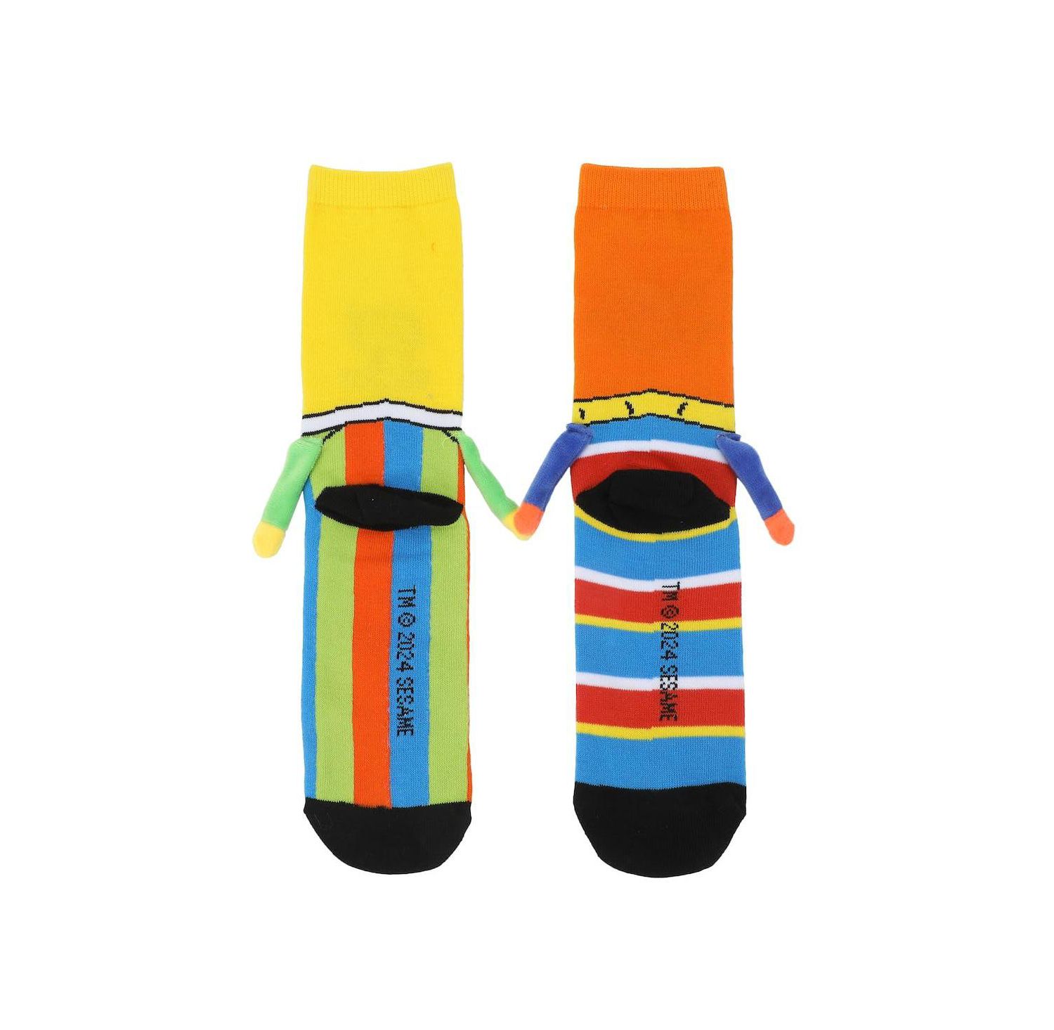Women's Bert and Ernie Casual Crew Socks With 3D Arms and Magnetic Hands
