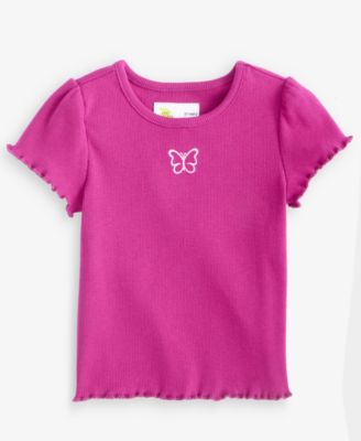 Toddler Girls' 12M-5T Puff-Sleeve Ribbed T-Shirt