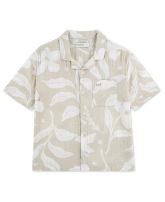 abercrombie kids Boys 5-18 Gauze Camp Shirt - Pumice Stone 42$
