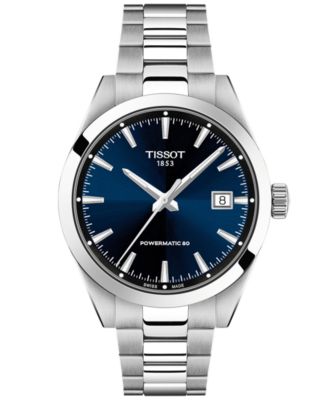 Men's Round Silver Stainless Steel Watch 38mm