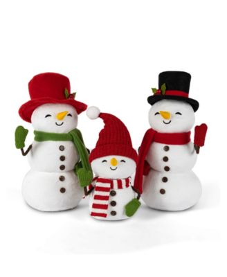 Soft Sculpture Snowman Figurines, Set of 3