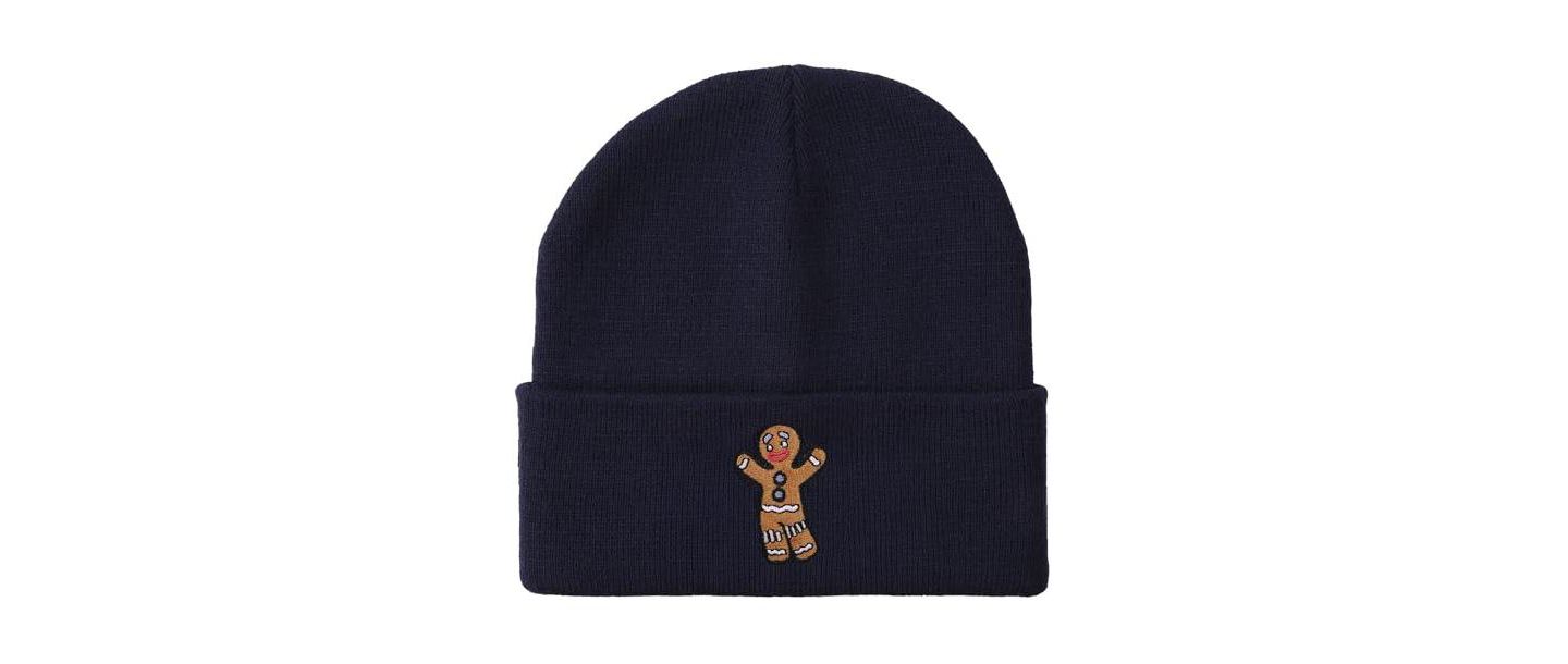 Мужская шапка Shrek Gingy Embroidery Acrylic Knit Standard Cuff Beanie, цвет: Синий — фото 7