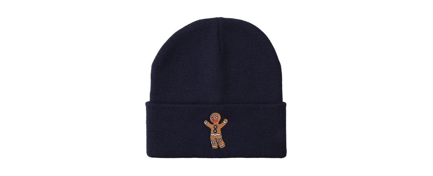 Men's Gingy Embroidery Acrylic Knit Standard Cuff Beanie
