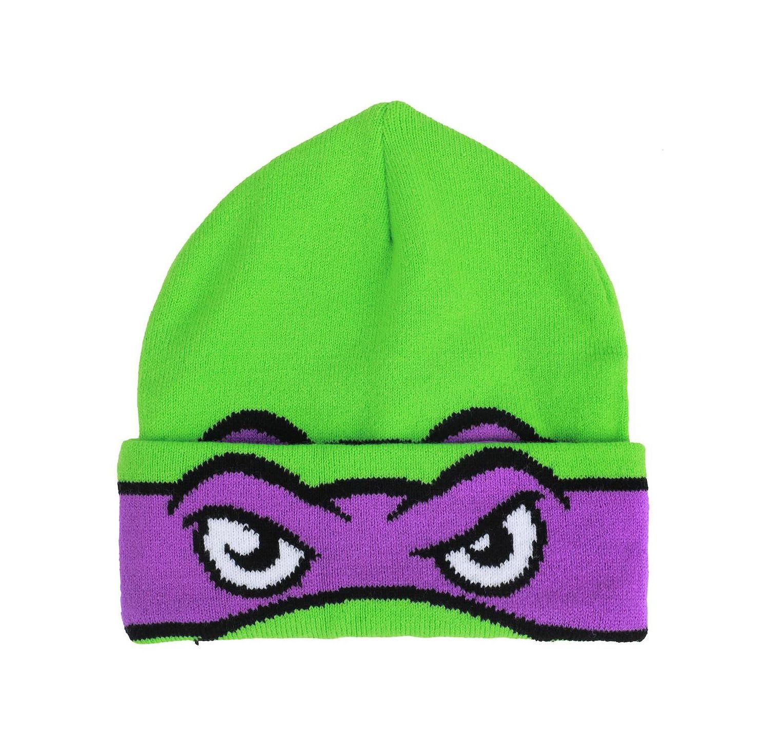 Men's TMNT Rolldown Donny Adult Acrylic Mesh Eye Green Beanie