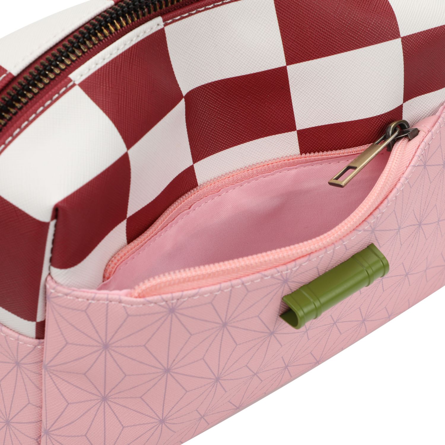 Nezuko Metal Badge Women's Pink Crossbody Handbag