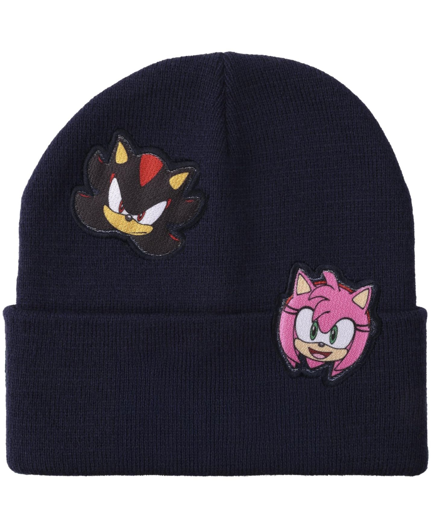 Мужская шапка Sonic The Hedgehog Printed Character Patches Navy Cuff Beanie, цвет: Синий — фото 6