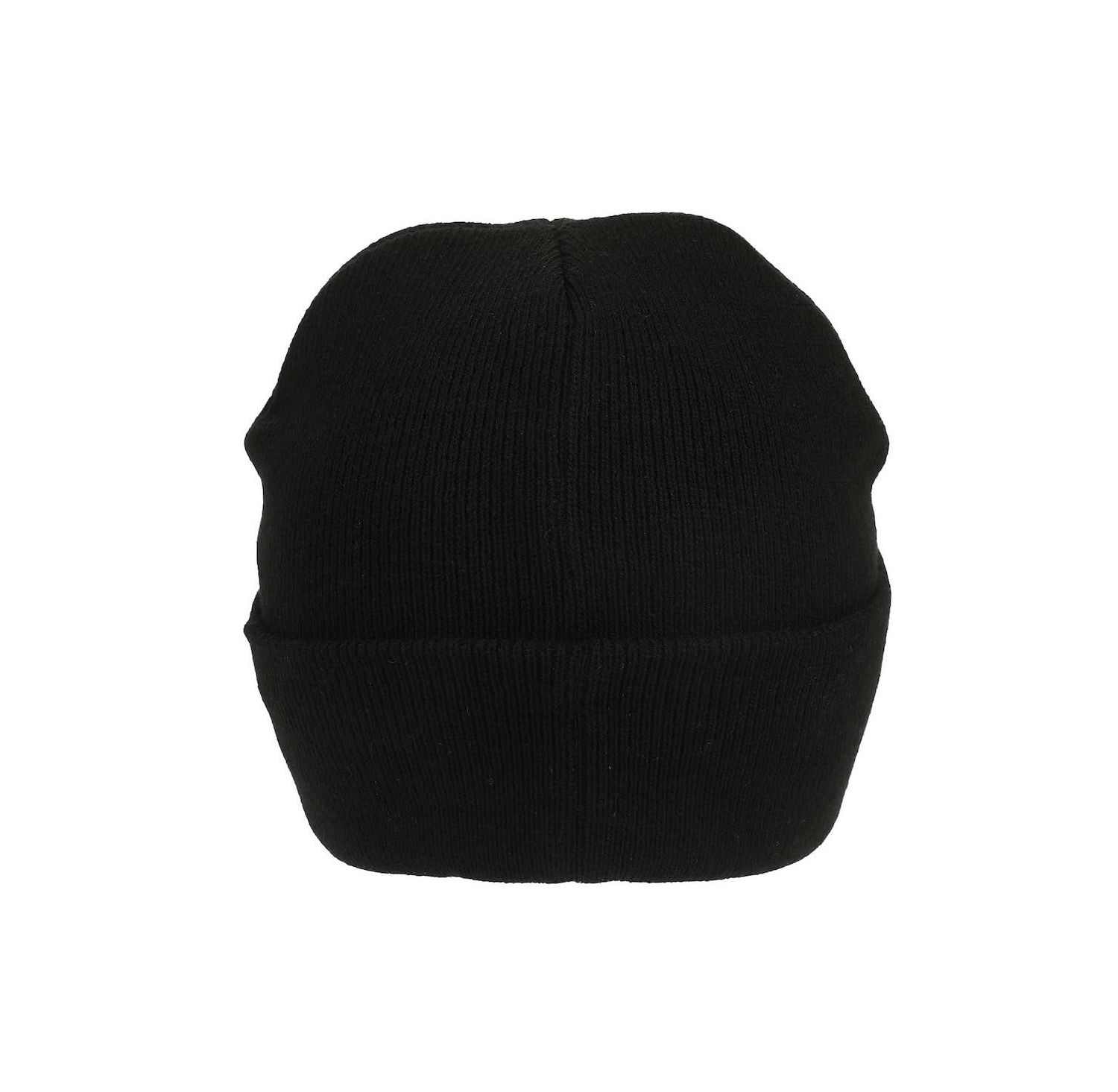 Men's Embroidery Black Acrylic Knit Standard Cuff Beanie