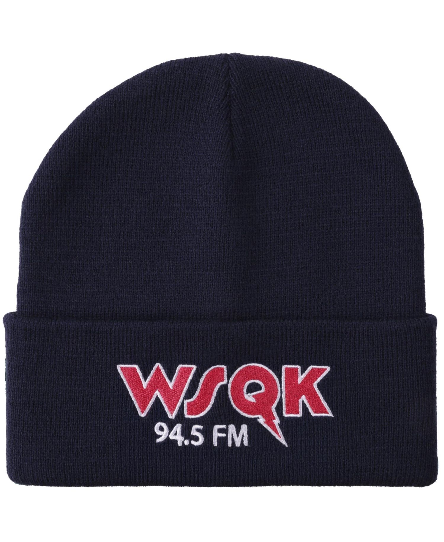 Men's WSQK Embroidery Navy Acrylic Yarn Standard Cuff Beanie