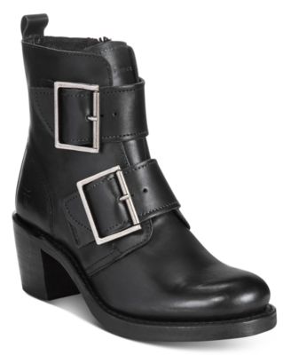 Frye Women s Sabrina Double Buckle Moto Booties Macy s