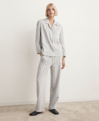 Women's Front Pocket Striped Pajama Shirt