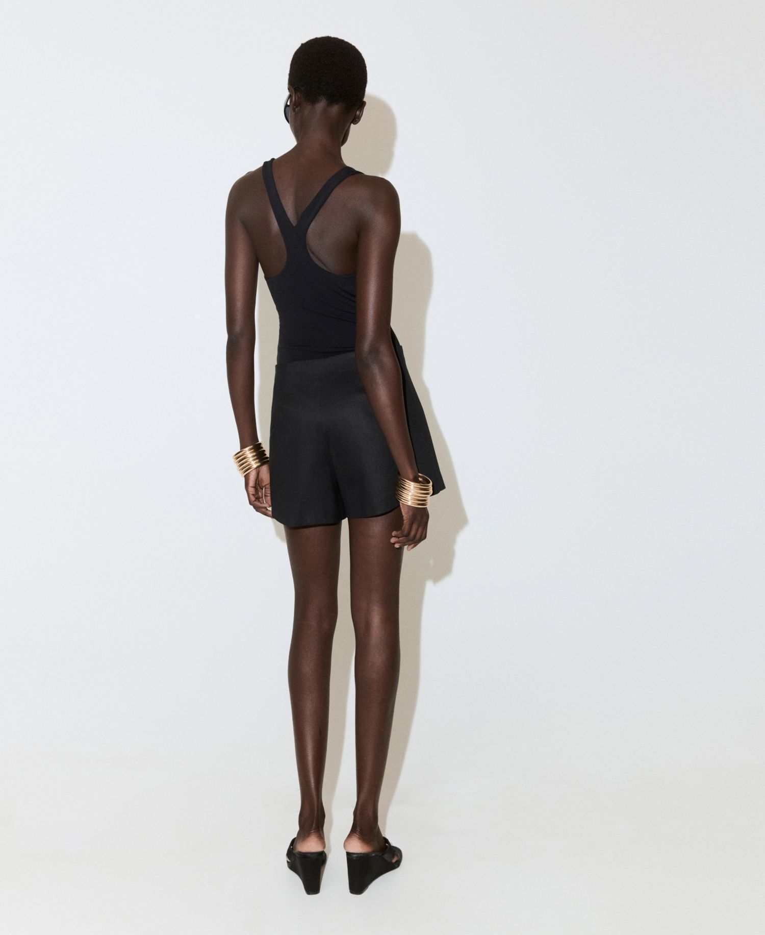 Women's Linen And Cotton Blend Skort