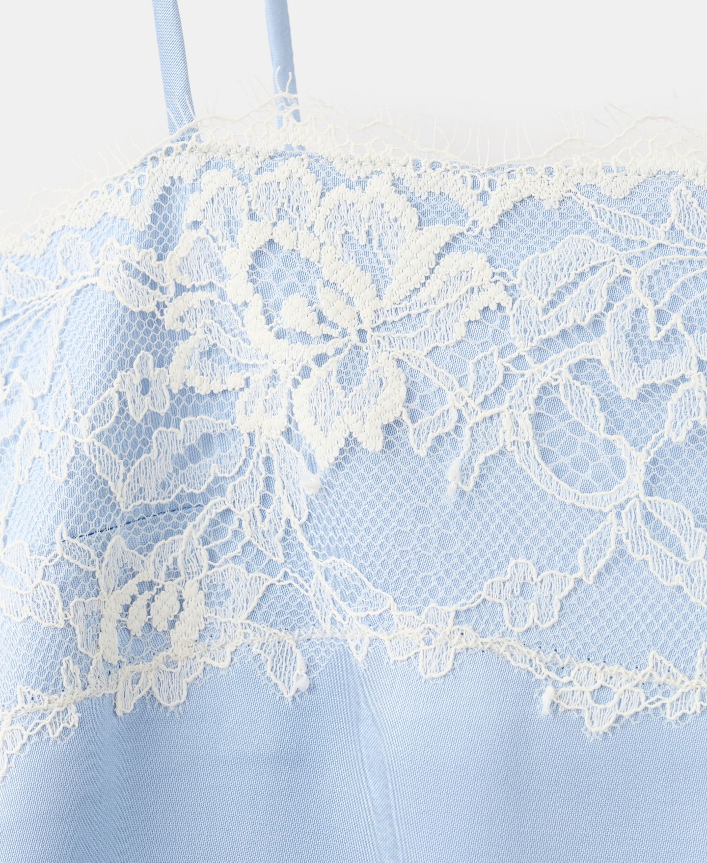 Женское платье Mango Lace Camisole, цвет: Небесно-голубой — фото 7