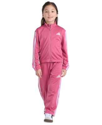 Girls' 2T-6X Long-Sleeve 3-Stripe Jacket and Pants, 2-Piece Set