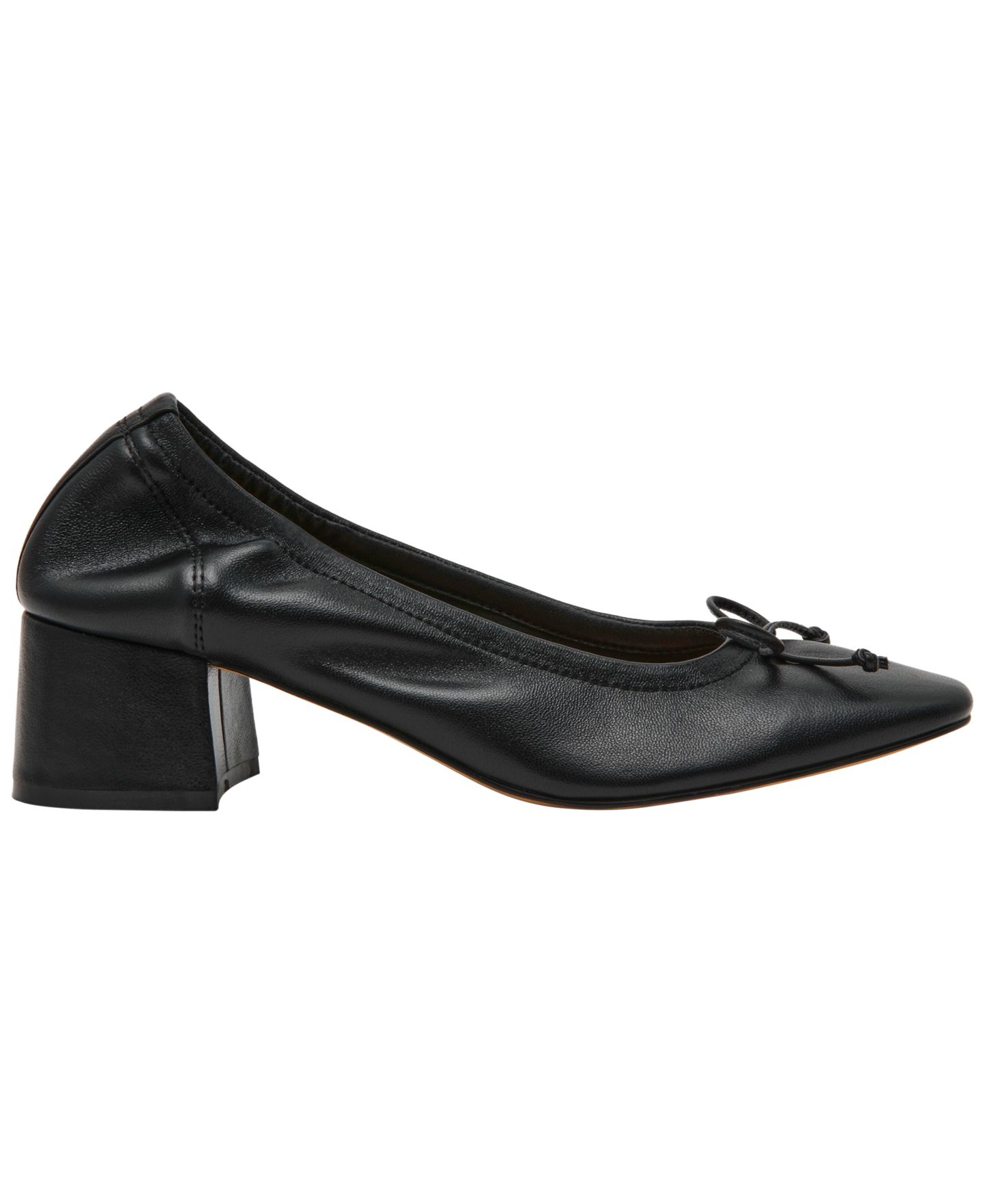 Женские туфли Steve Madden Coretta Block Heel Ballet Pumps, цвет: Чёрный кожаный — фото 2