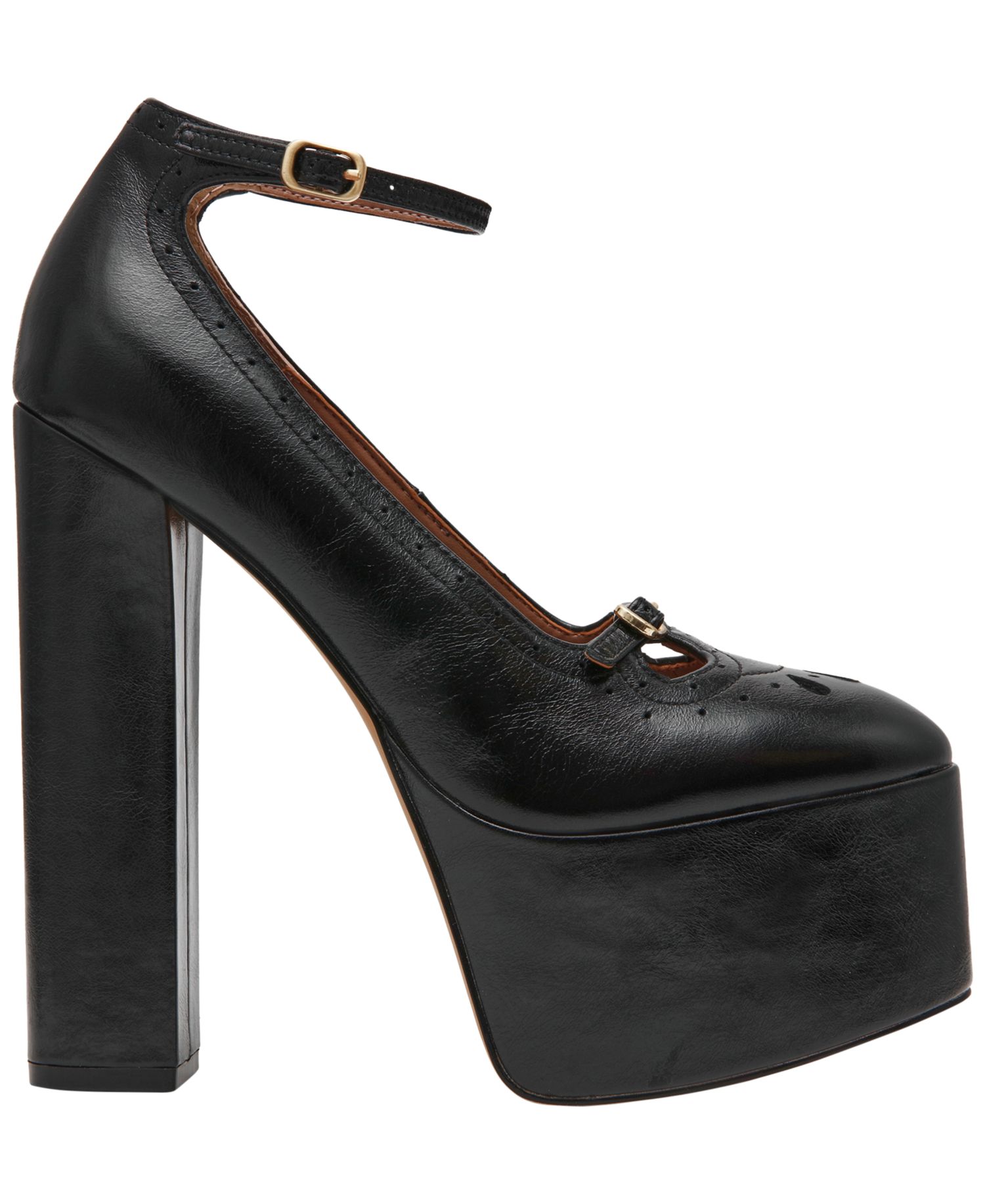 Women's Saxon High Platform Brogue Block Heel Pumps