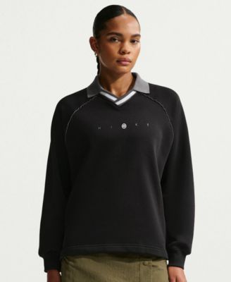 Women's Sportswear Phoenix Fleece Graphic Polo Oversized Top