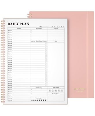Planner Daily Agenda To Do List Hourly Schedule Spiral Appointment Book Elastic Closure Inner Pocket