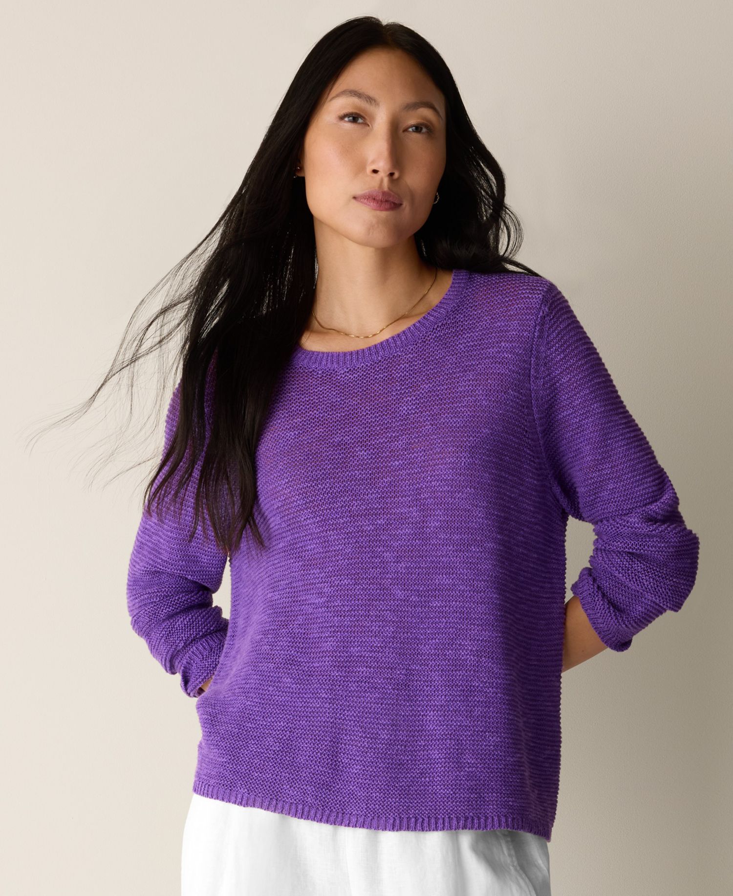 Women's Long-Sleeve Crewneck Sweater, Regular & Plus Size