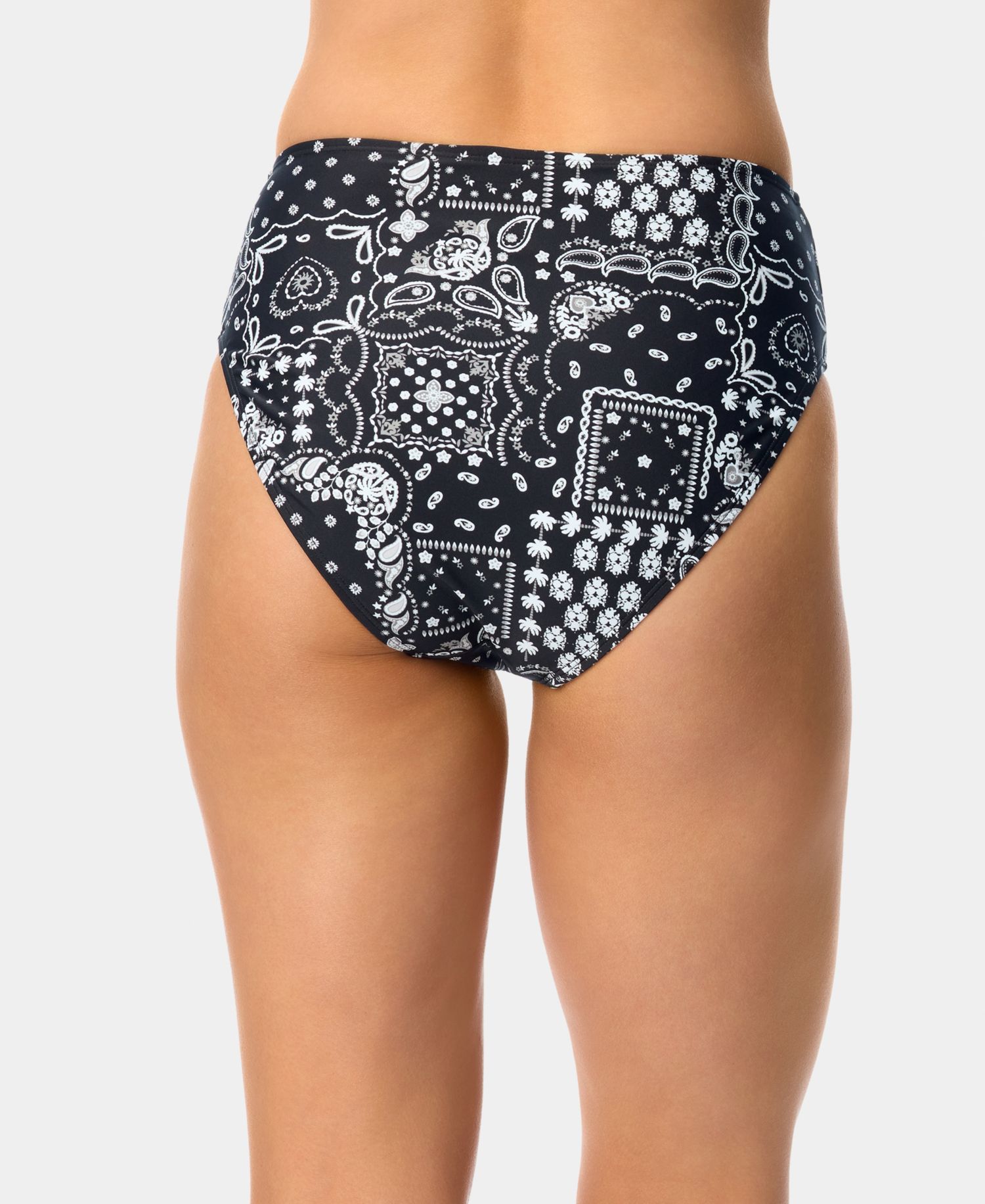 Women's Bandana Print High-Waist Swim Bottoms
