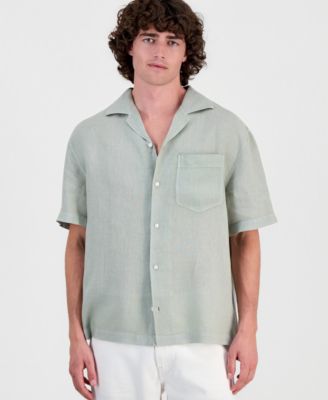 HUGO by Men's Exolino Short-Sleeve Linen Shirt