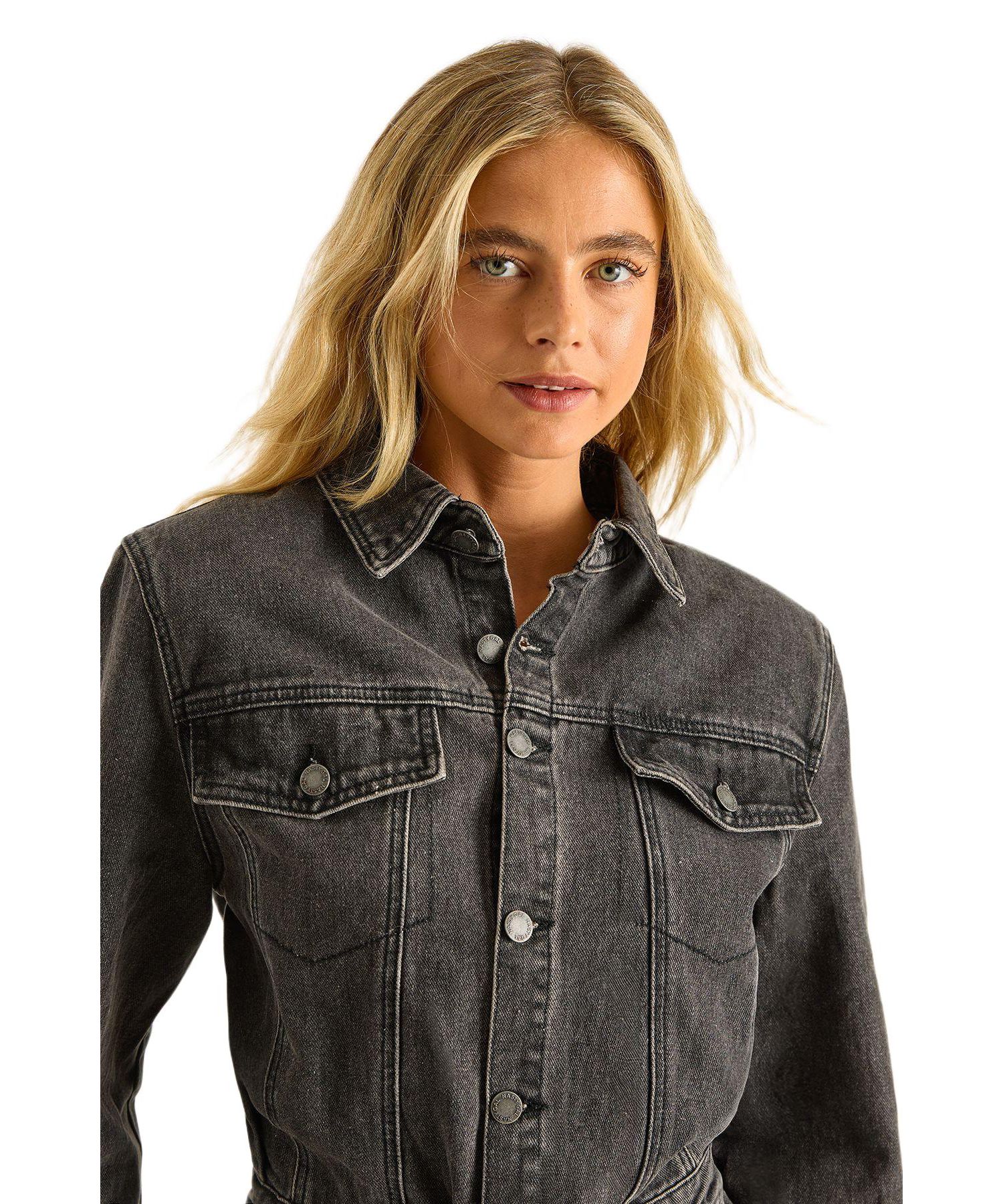 Women's Denim Shoulder Pad Boilersuit