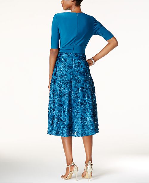 alex evenings rosette gown with sequin