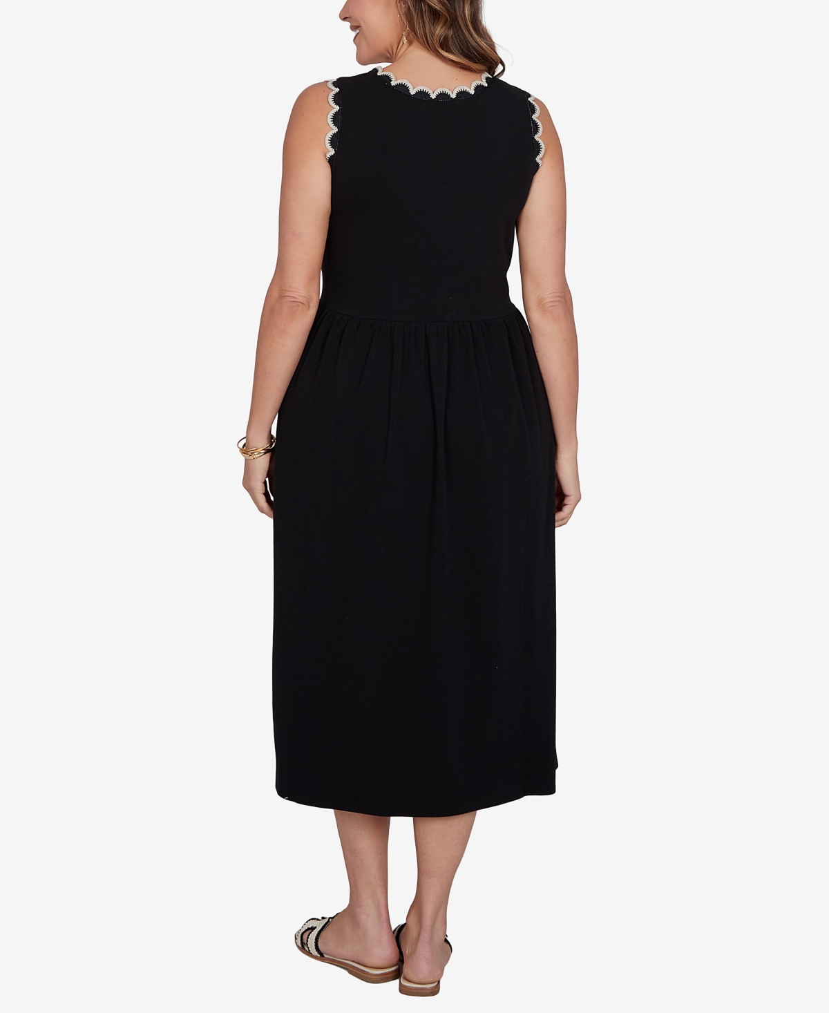 Ruby Rd. Plus Crochet Trim Stretch Knit Midi Dress