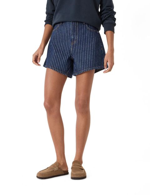 Женские шорты Hush Essential Denim Striped, цвет: Тёмный синий индиго