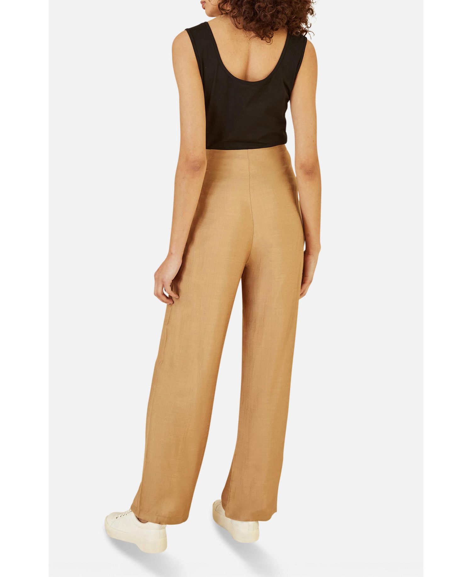 Women's Buckle Detail Wide Leg Pants