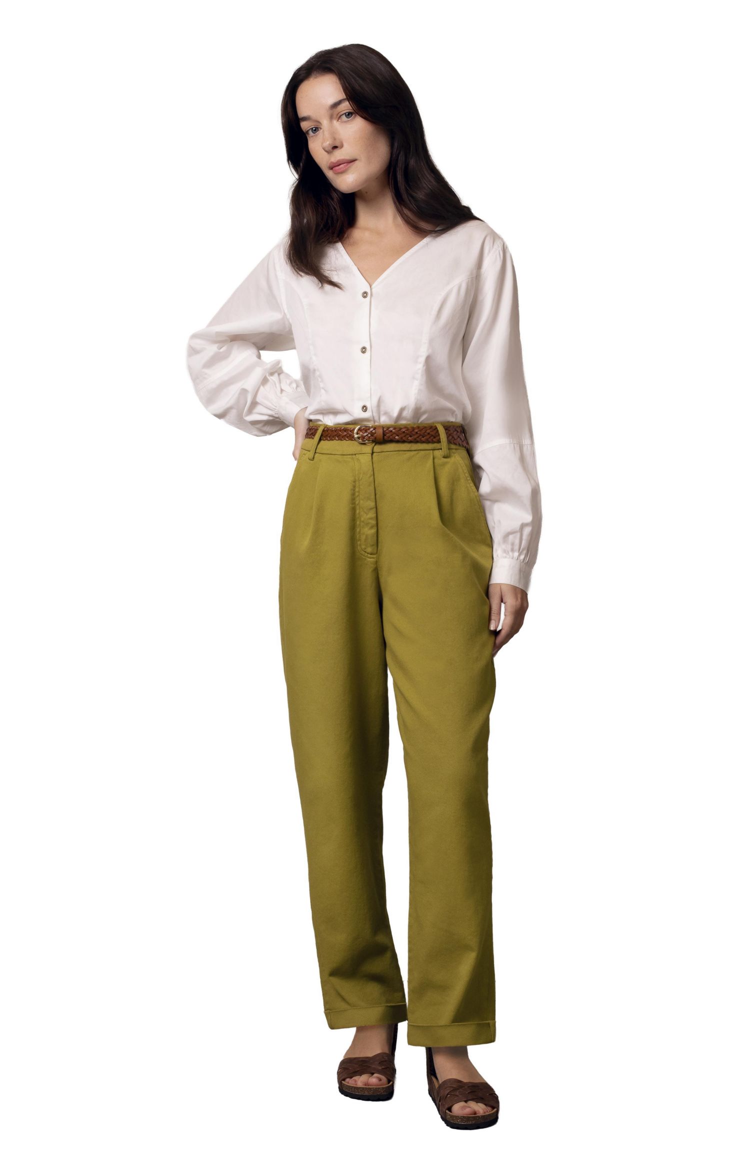 Women's Tapered Pleat-Front Pants