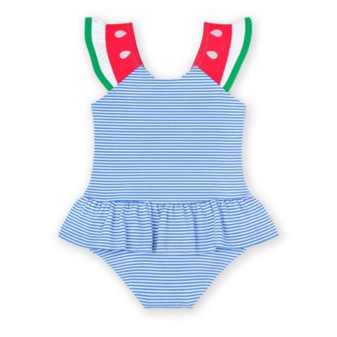 Купальники Florence Eiseman Little Girls Seersucker Swimsuit with Watermelon