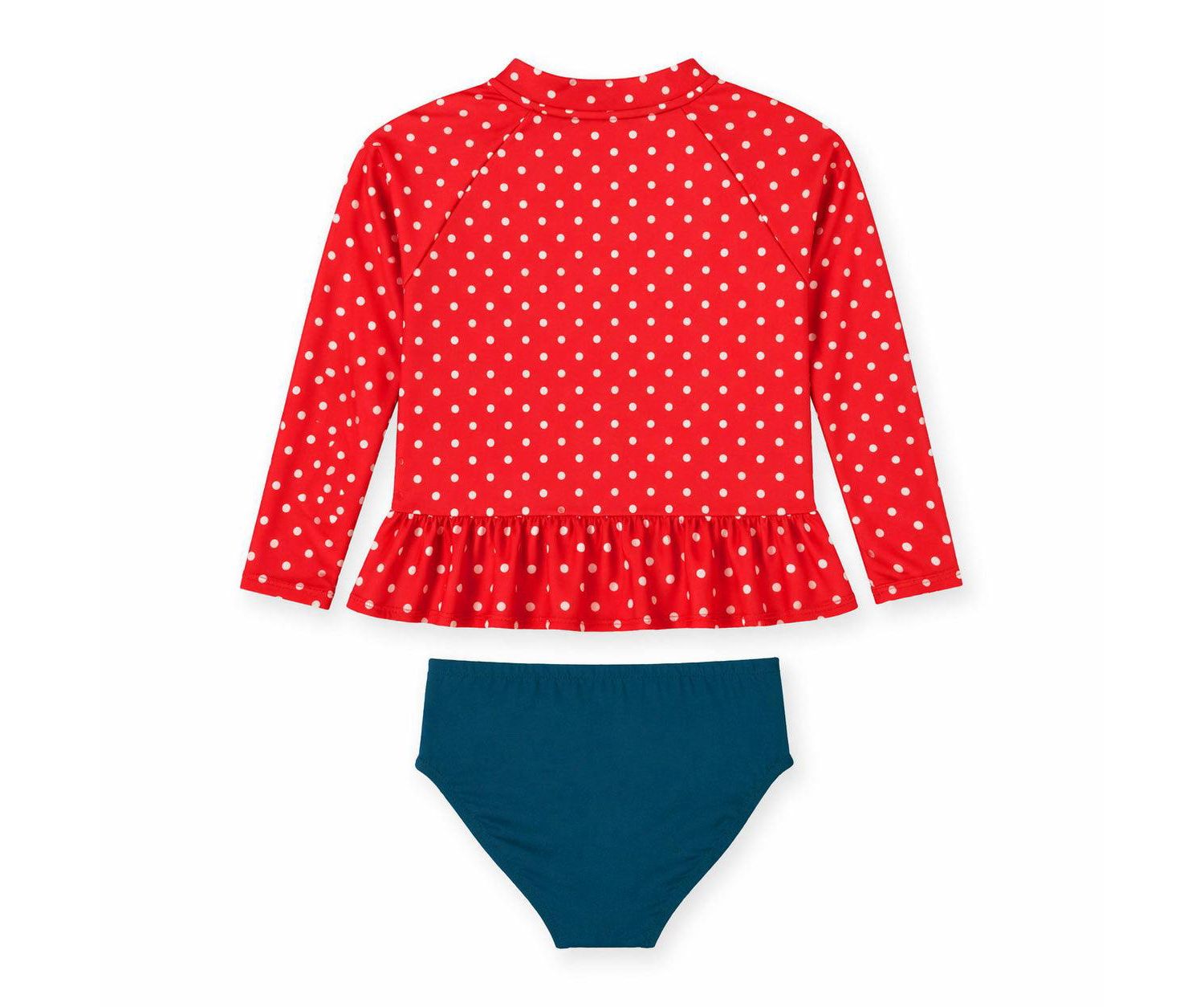 Little Girls Polka Dot Rashguard Swimsuit