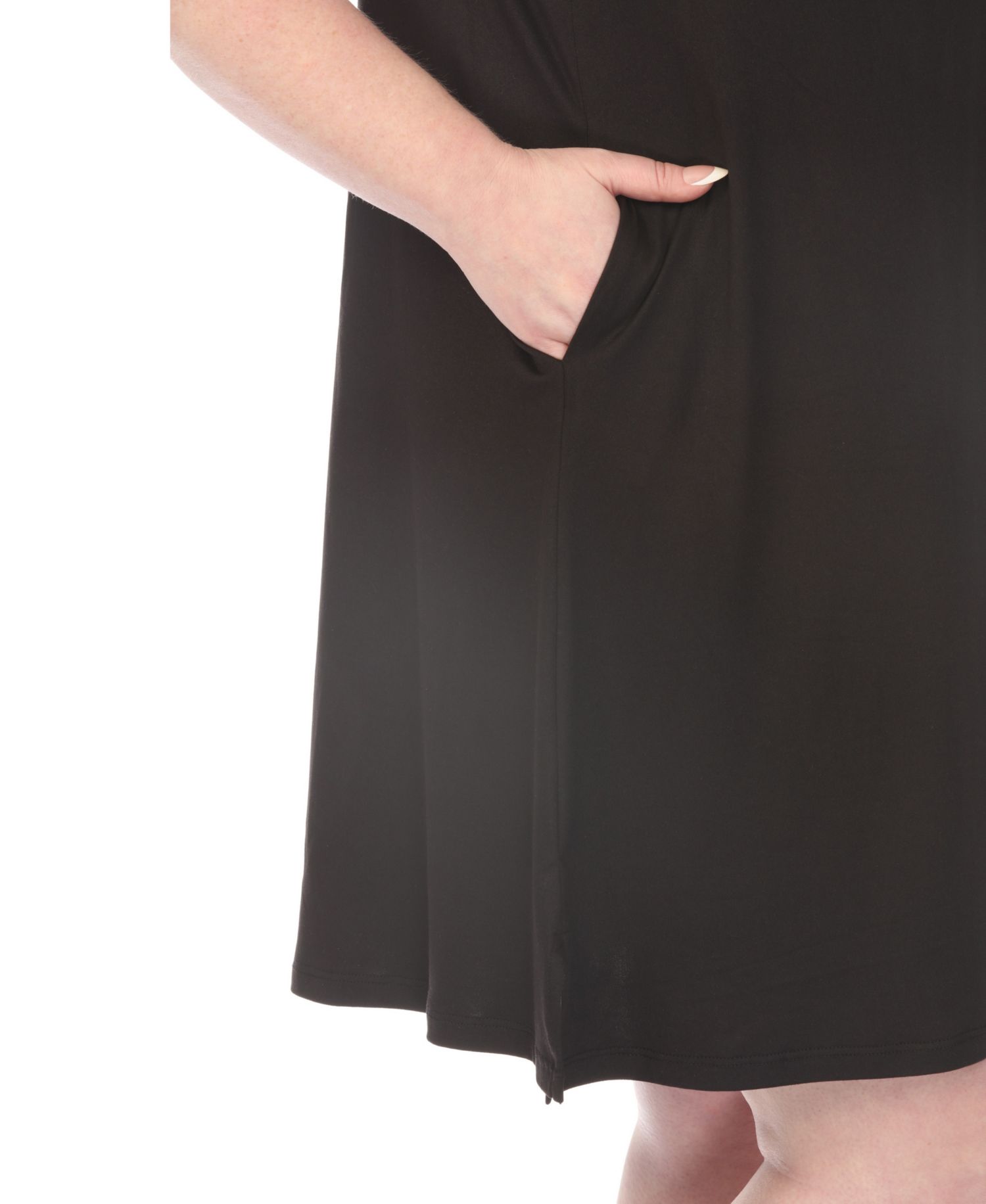 Plus Size Scoop Neck Flutter-Sleeve Maternity Dress