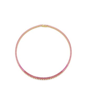 Gold-Tone Plated Vibrant Tennis Necklace