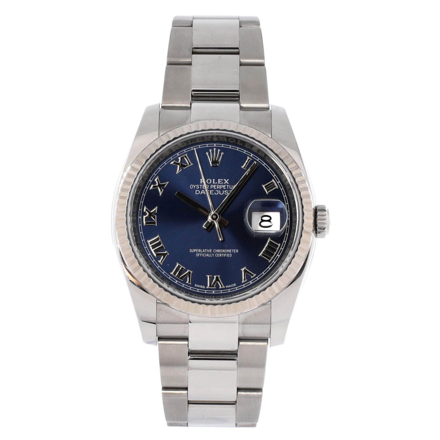 Oyster Perpetual Datejust Automatic Watch in Stainless Steel and White Gold 36mm