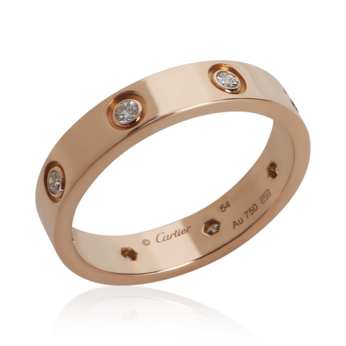 Pre-Owned Cartier Rose Gold Diamond Small Model Love Ring