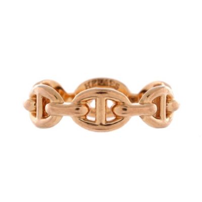Pre-Owned Hermes Chaine dAncre Enchainee Ring - 18k rose gold 1870$