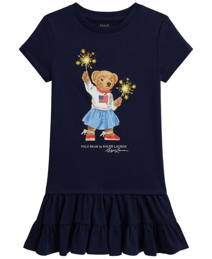 Polo Ralph Lauren Girls' 2T-6X Polo Bear Tiered Short-Sleeve Dress