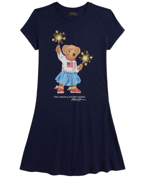 Детские Polo Ralph Lauren Girls' 7-16 Polo Bear Short-Sleeve Jersey Dress