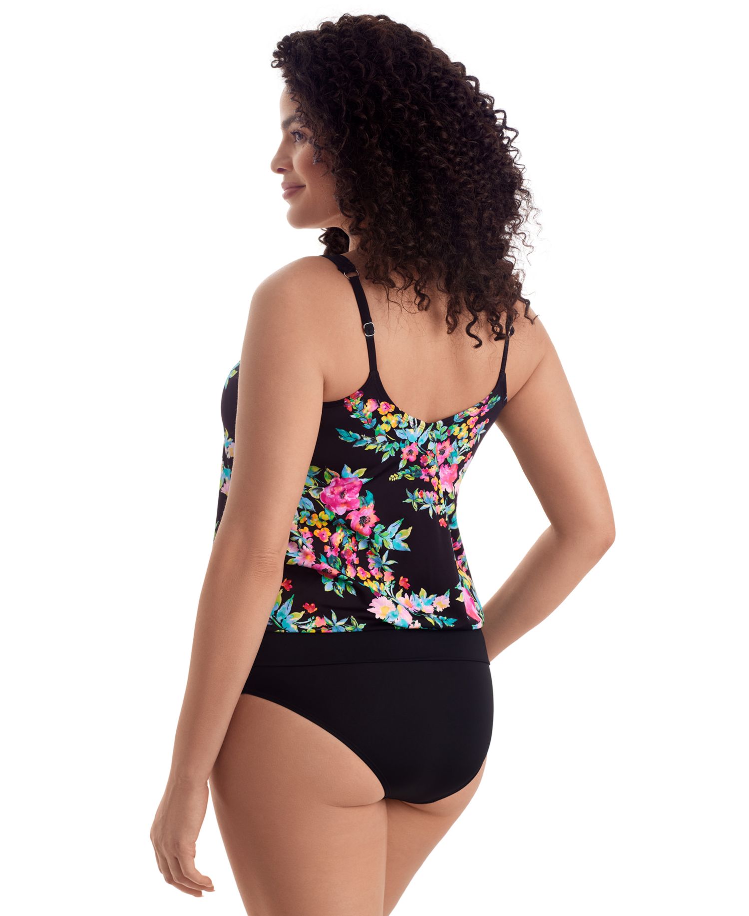Women's V-Neck Blouson Tankini Top