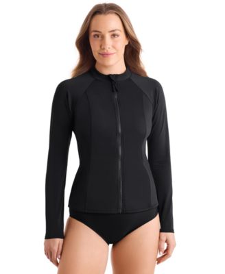 Women's Sport Long-Sleeve Swim Cover-Up Shirt