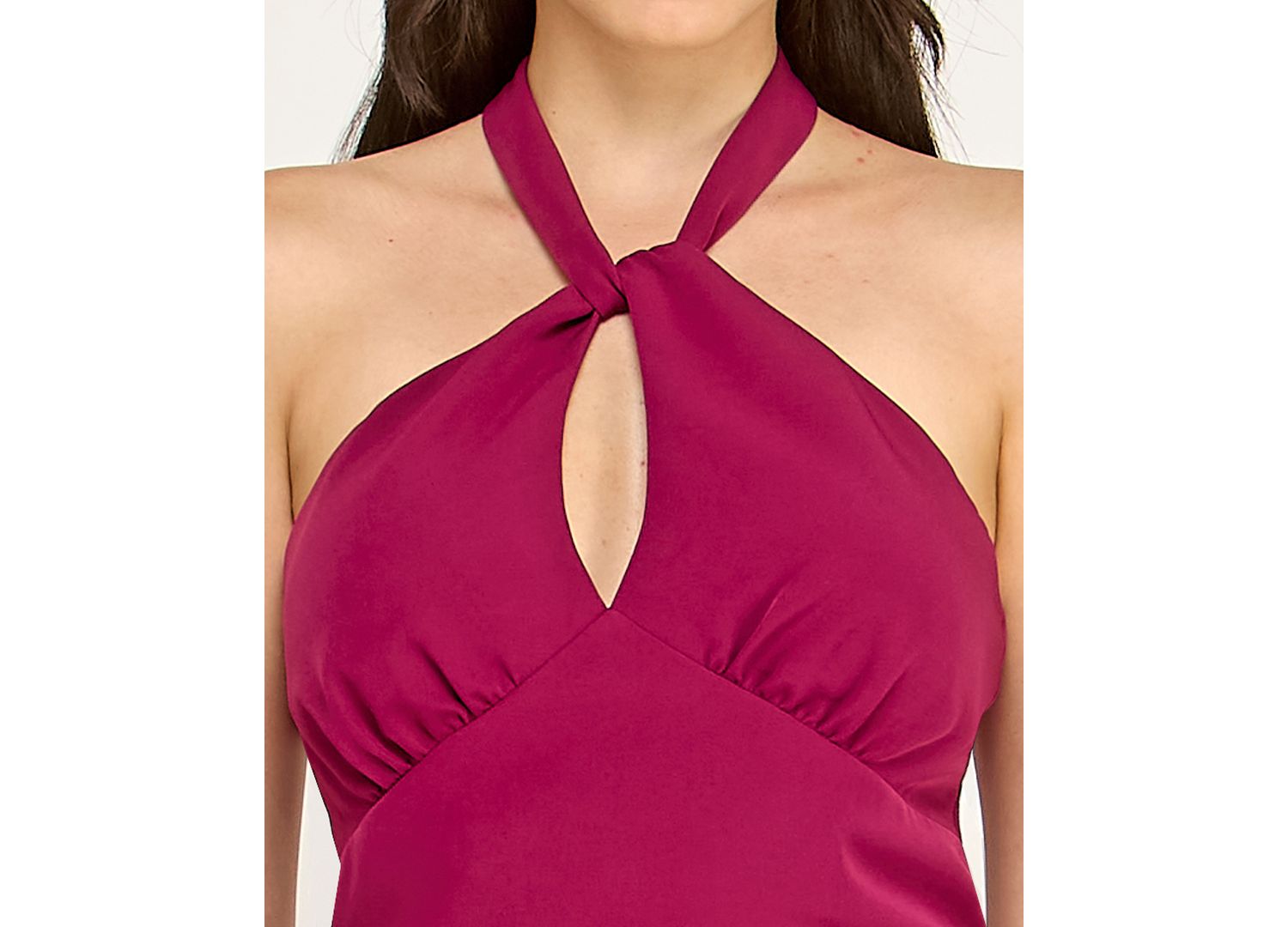 Juniors' Laguna Scuba Twist Halter Neck Mini Dress