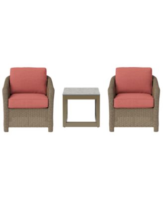 Sonetta 3-Piece Outdoor Club Chairs and End Table Set