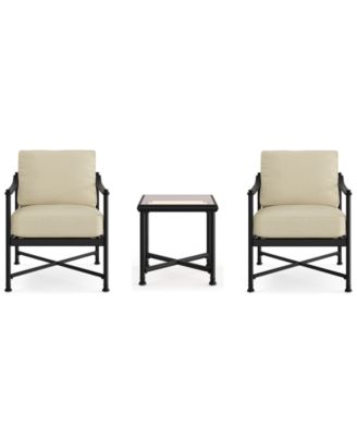 Agio Wellington 3-Piece Outdoor Club Chairs and Side Table Set
