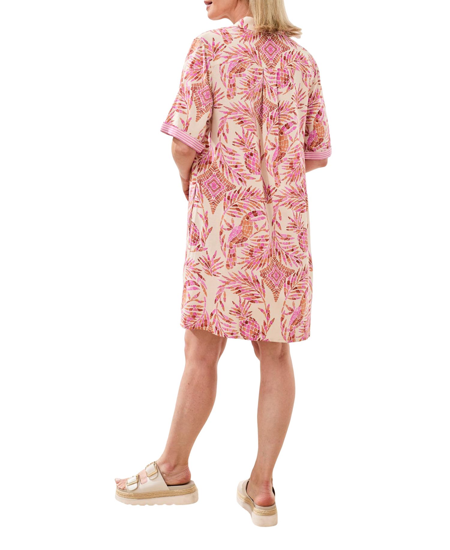 Women's Rayon Linen Button-Front Dress