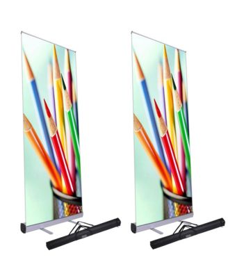 2x Economy 33"x79" Retractable Roll Up Banner Stand Trade Show Display
